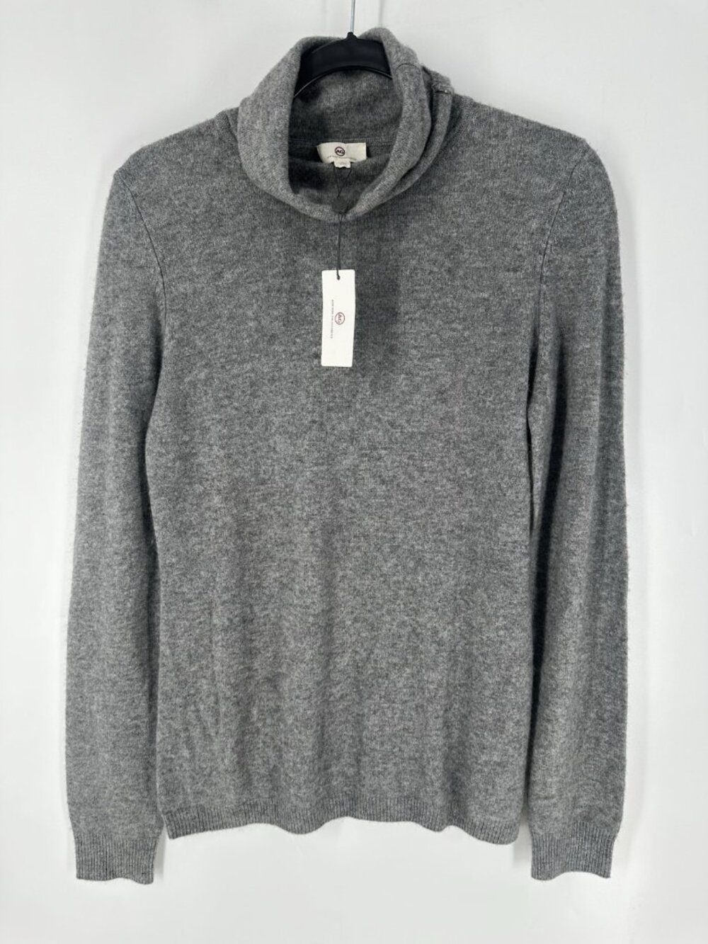 Adriano Goldschmied 100% Cashmere Cowl Neck Sweater M Grey NWT $278 Read
